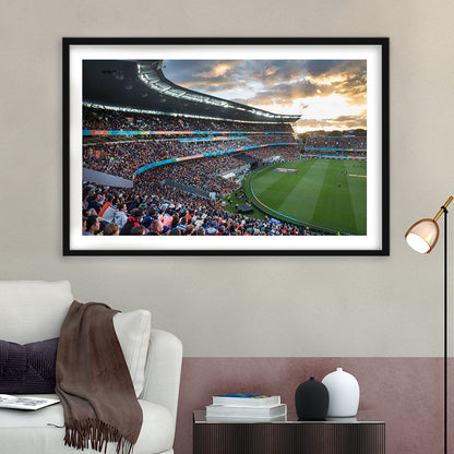 Eden Park Stadium, Stadium Canvas, Sport Art, Fan Gifts, White Border Framed Art Print Wall Decor