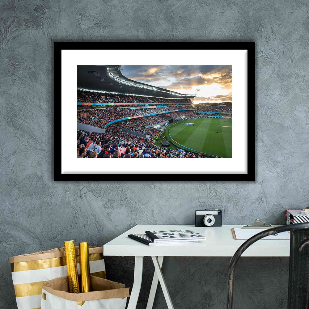Eden Park Stadium, Stadium Canvas, Sport Art, Fan Gifts, White Border Framed Art Print Wall Decor