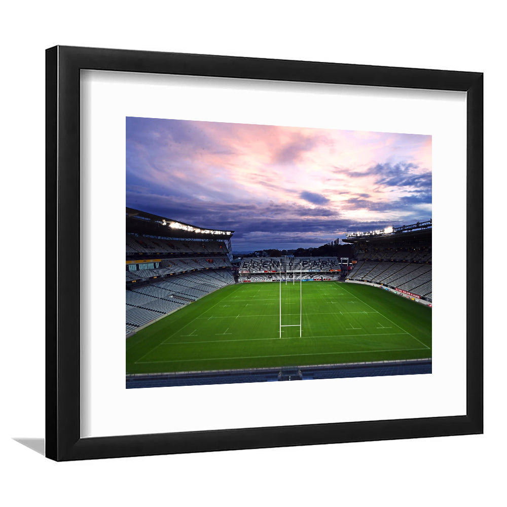 Eden Park Stadium, Stadium Canvas, Sport Art, Gift for him, White Border Framed Art Print Wall Decor