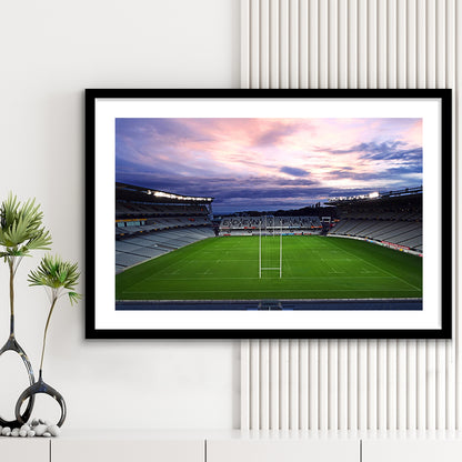 Eden Park Stadium, Stadium Canvas, Sport Art, Gift for him, White Border Framed Art Print Wall Decor