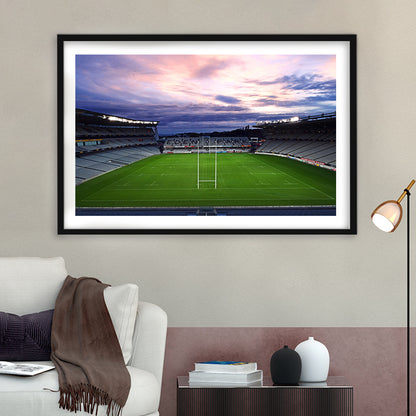 Eden Park Stadium, Stadium Canvas, Sport Art, Gift for him, White Border Framed Art Print Wall Decor