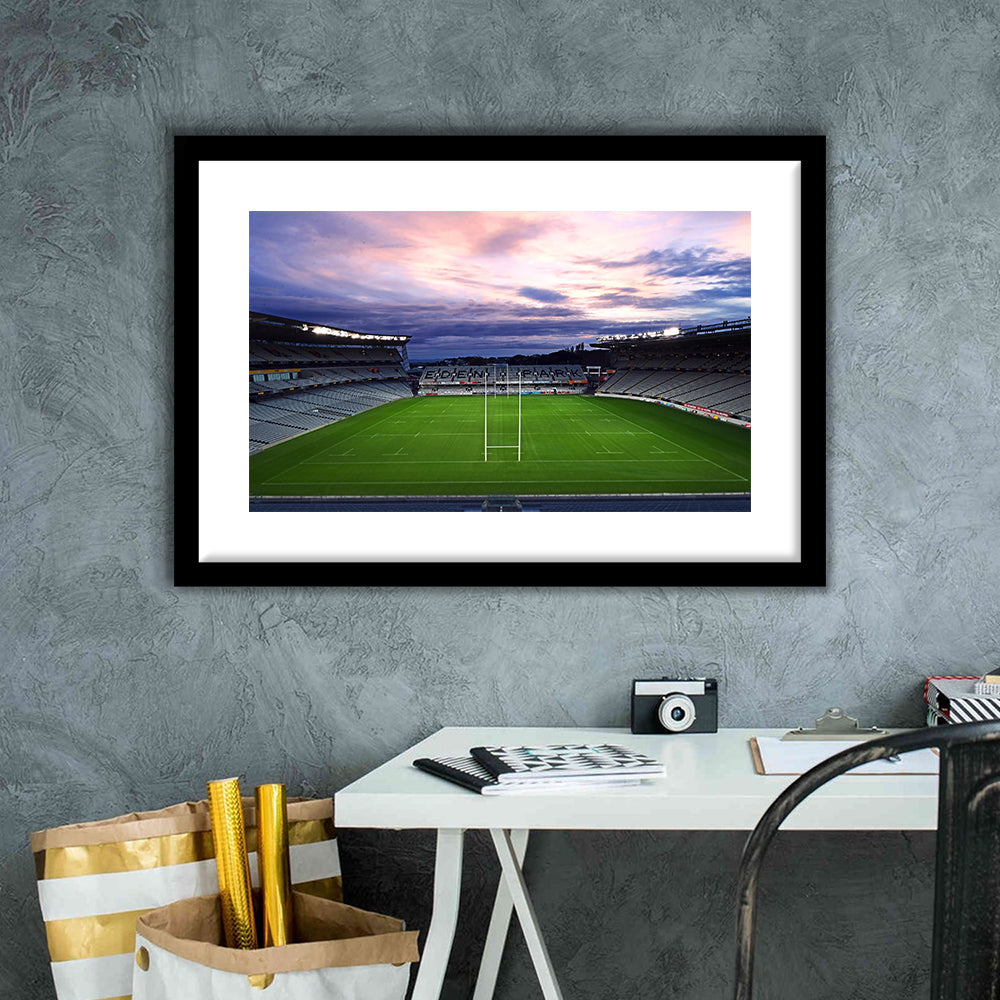 Eden Park Stadium, Stadium Canvas, Sport Art, Gift for him, White Border Framed Art Print Wall Decor
