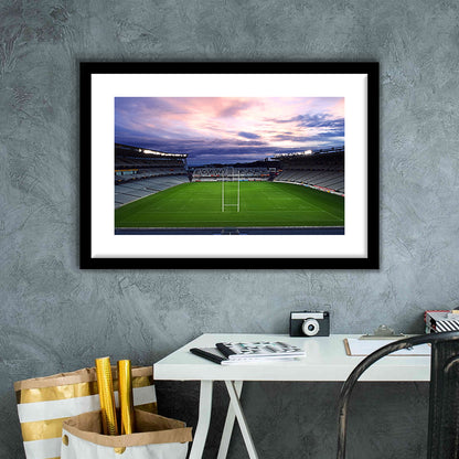 Eden Park Stadium, Stadium Canvas, Sport Art, Gift for him, White Border Framed Art Print Wall Decor