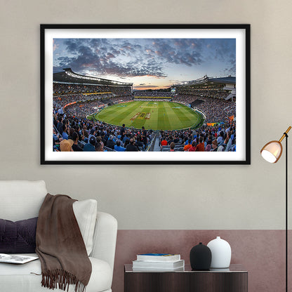 Eden Park in Auckland New Zealand, Stadium Canvas, Sport Art, Gift for him, White Border Framed Art Print Wall Decor