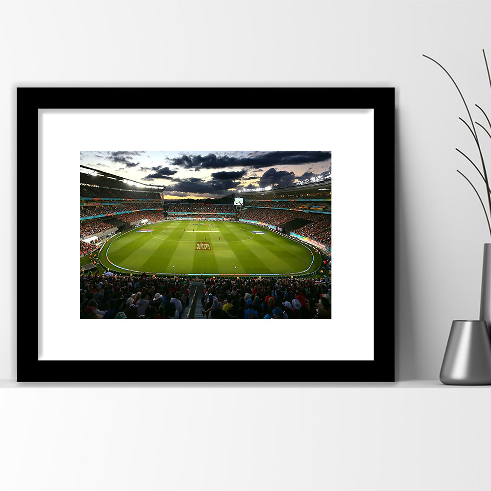Eden Park in Auckland, Stadium Canvas, Sport Art, Gift for him, White Border Framed Art Print Wall Decor