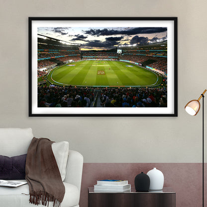 Eden Park in Auckland, Stadium Canvas, Sport Art, Gift for him, White Border Framed Art Print Wall Decor
