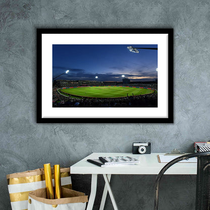 Edgbaston Stadium, Stadium Canvas, Sport Art, Gift for him, White Border Framed Art Print Wall Decor