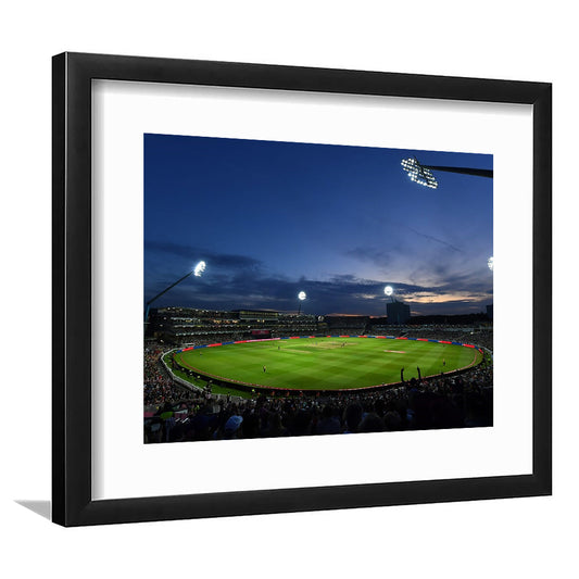 Edgbaston Stadium, Stadium Canvas, Sport Art, Gift for him, White Border Framed Art Print Wall Decor