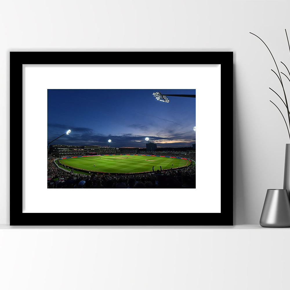 Edgbaston Stadium, Stadium Canvas, Sport Art, Gift for him, White Border Framed Art Print Wall Decor