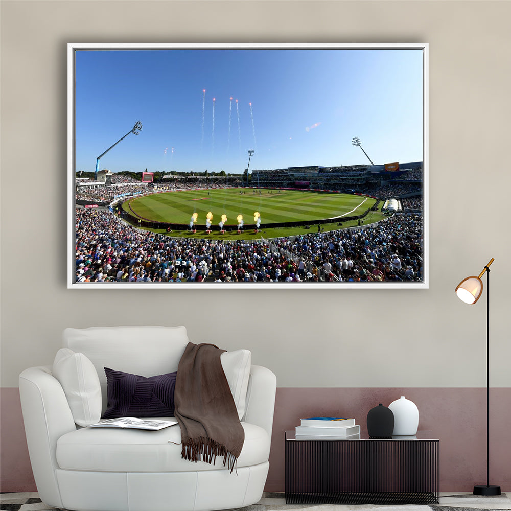 Edgbaston Stadium in Birmingham, Stadium Canvas, Sport Art, Framed Canvas Print Wall Art, Floating Frame