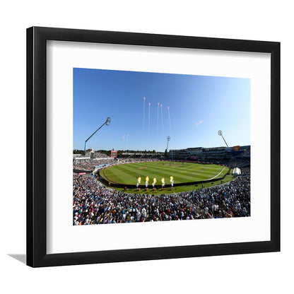 Edgbaston Stadium in Birmingham, Stadium Canvas, Sport Art, Gift for him, White Border Framed Art Print Wall Decor