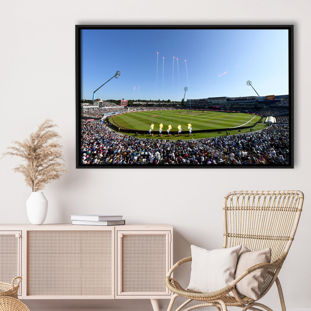 Edgbaston Stadium in Birmingham, Stadium Canvas, Sport Art, Framed Canvas Print Wall Art, Floating Frame