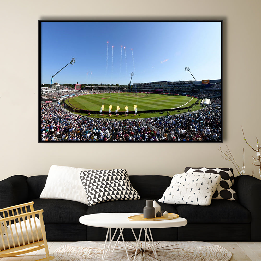 Edgbaston Stadium in Birmingham, Stadium Canvas, Sport Art, Framed Canvas Print Wall Art, Floating Frame