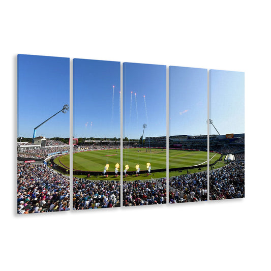 Edgbaston Stadium in Birmingham, Stadium Canvas, Sport Art, 5 Panel B, Extra Large Canvas, Canvas Print Wall Art
