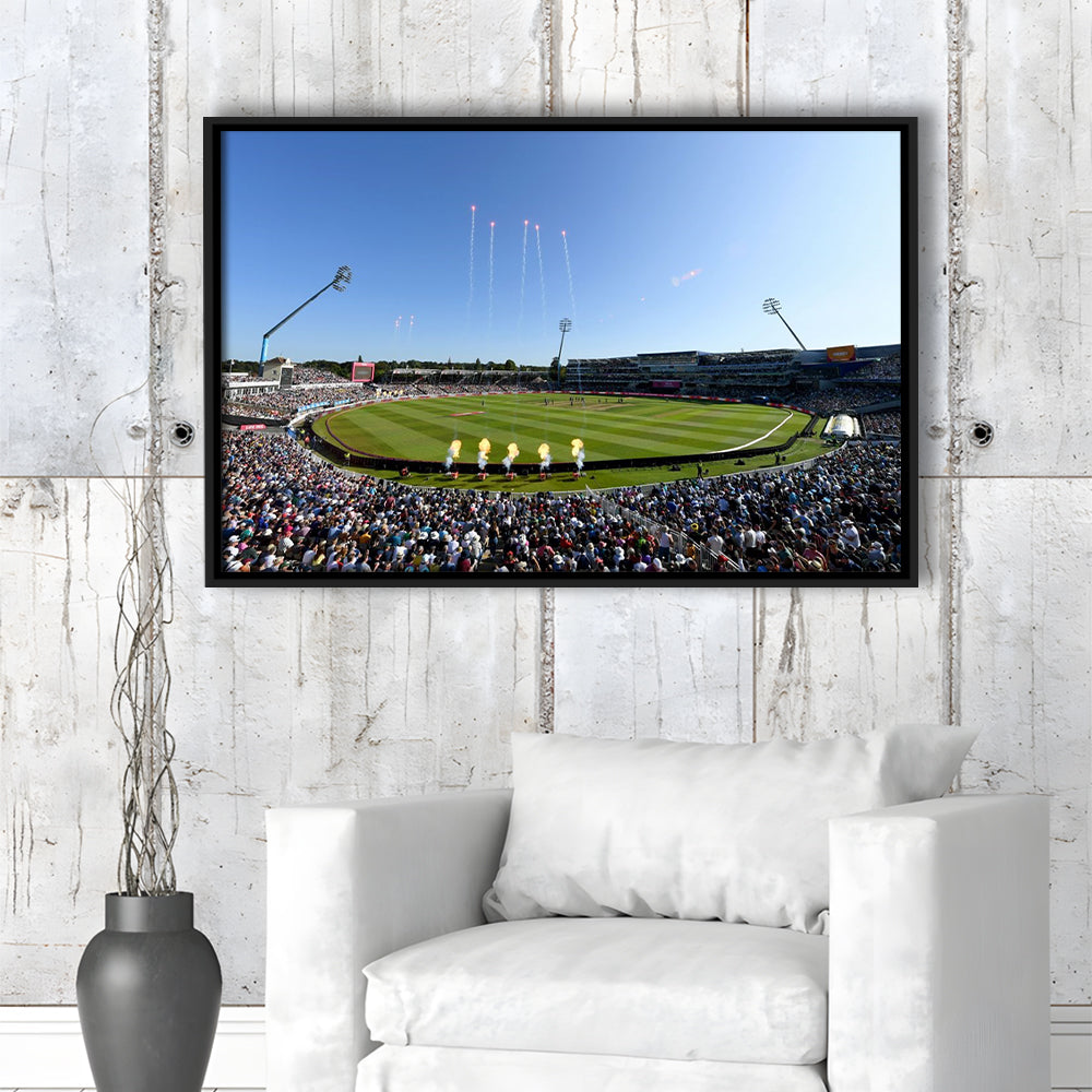 Edgbaston Stadium in Birmingham, Stadium Canvas, Sport Art, Framed Canvas Print Wall Art, Floating Frame