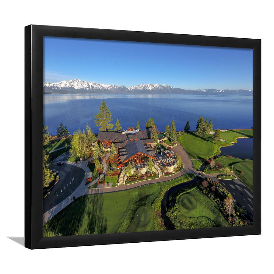 Edgewood Tahoe Golf Course Resort Stateline, Nevada, Framed Art Print Wall Decor, Picture Framed