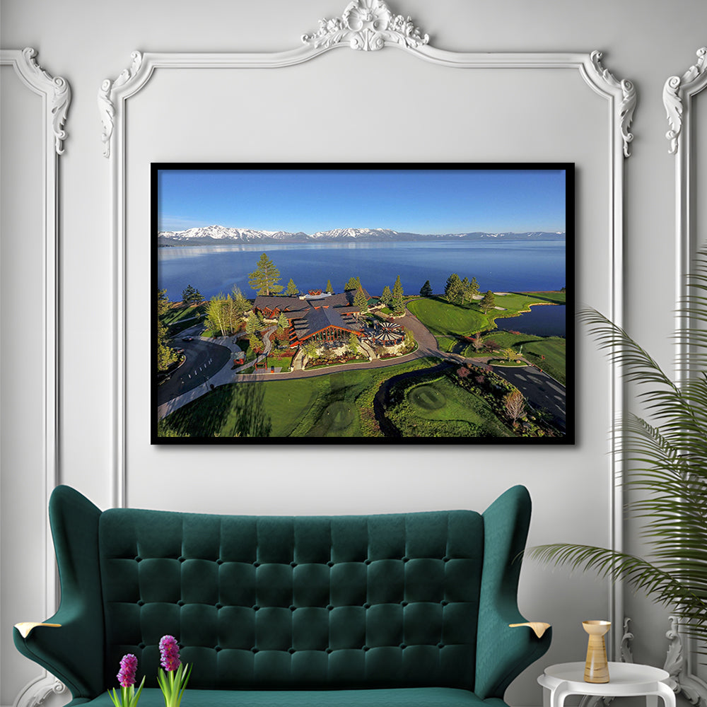 Edgewood Tahoe Golf Course Resort Stateline, Nevada, Framed Art Print Wall Decor, Picture Framed