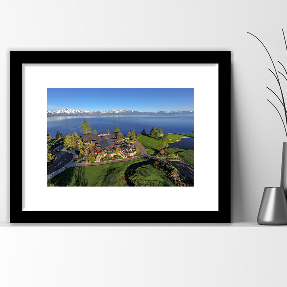 Edgewood Tahoe Golf Course Resort Stateline, Nevada, Goft Art Print, Framed Art Print White Border Wall Decor