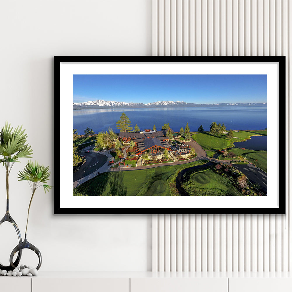 Edgewood Tahoe Golf Course Resort Stateline, Nevada, Goft Art Print, Framed Art Print White Border Wall Decor