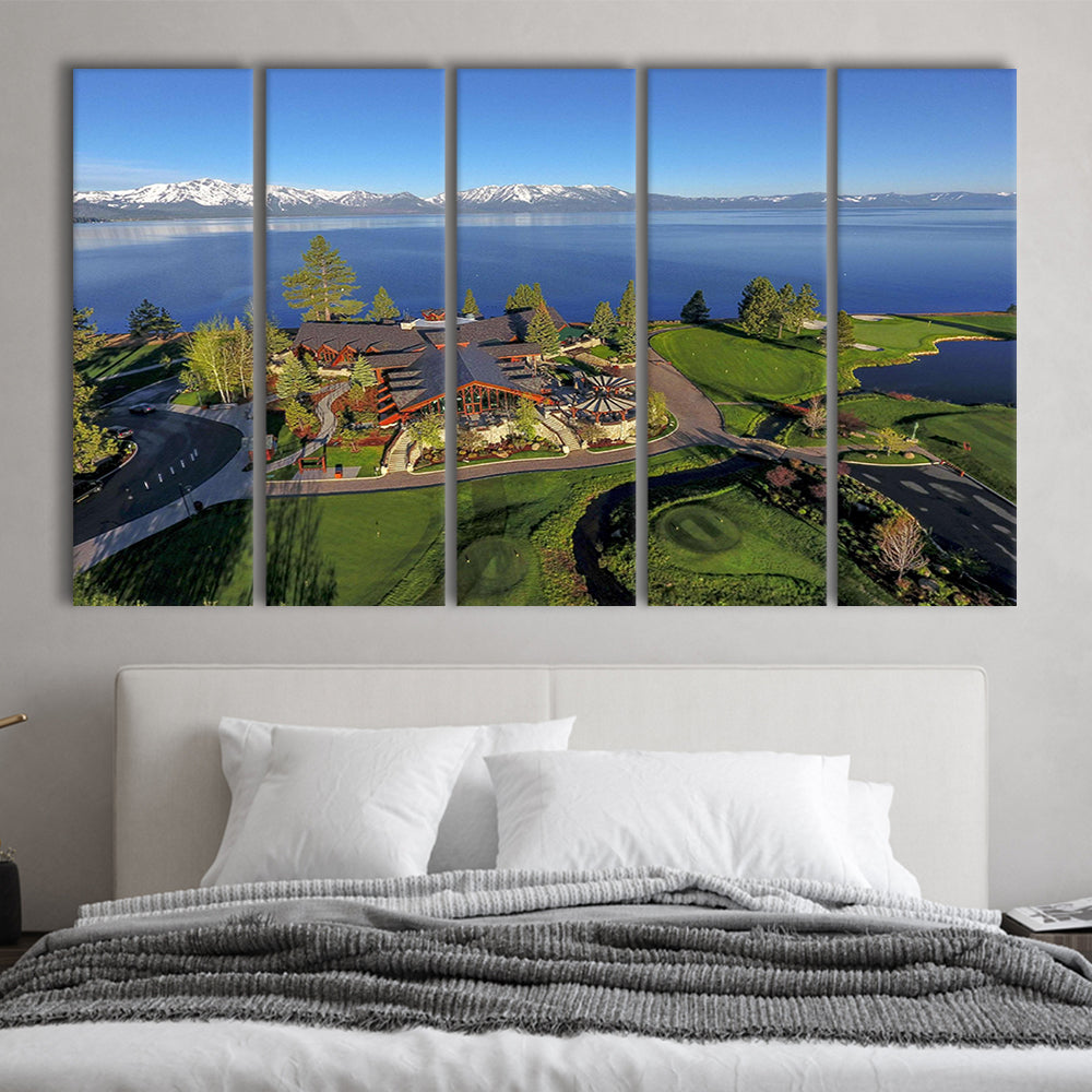 Edgewood Tahoe Golf Course Resort Stateline, Nevada, Golf Art Print, Extra Large Canvas Print Wall Art