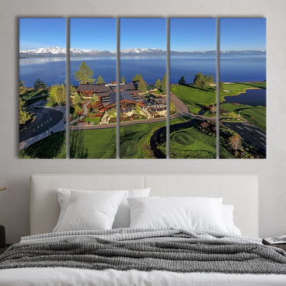 Edgewood Tahoe Golf Course Resort Stateline, Nevada, Golf Art Print, Extra Large Canvas Print Wall Art