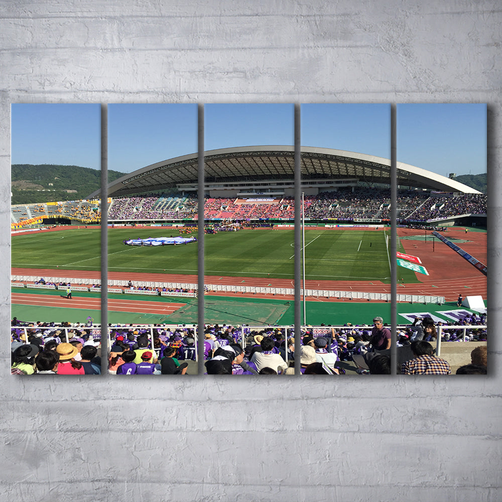 Edion Stadium Hiroshima, Stadium Canvas, Sport Art, 5 Panel B, Extra Large Canvas, Canvas Print Wall Art