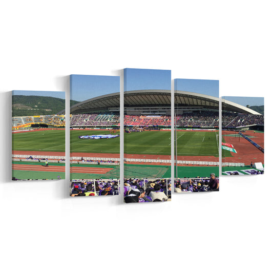 Edion Stadium Hiroshima, Stadium Canvas, Sport Art, Gift for him, 5 Panel, Large Canvas, Canvas Print Wall Art