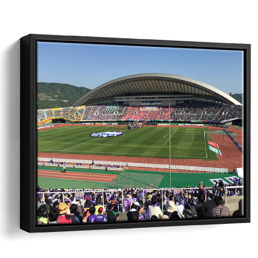 Edion Stadium Hiroshima, Stadium Canvas, Sport Art, Framed Canvas Print Wall Art, Floating Frame