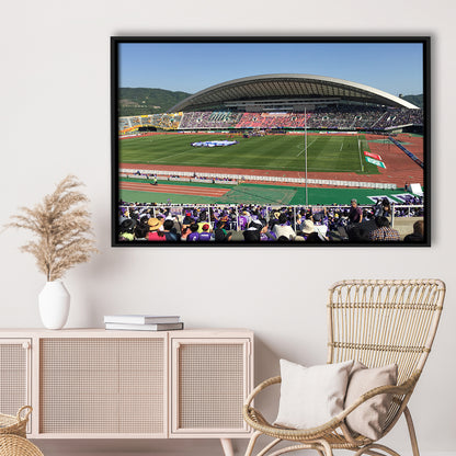 Edion Stadium Hiroshima, Stadium Canvas, Sport Art, Framed Canvas Print Wall Art, Floating Frame