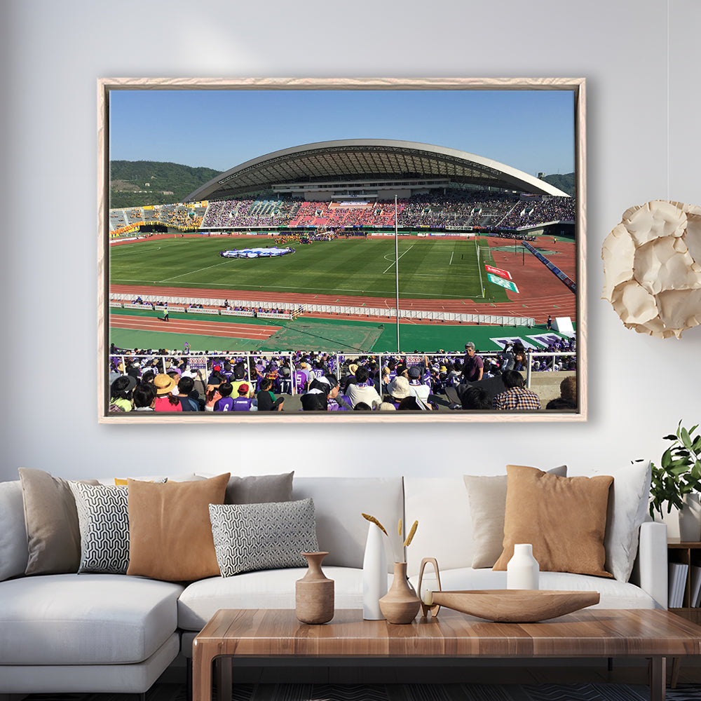 Edion Stadium Hiroshima, Stadium Canvas, Sport Art, Framed Canvas Print Wall Art, Floating Frame