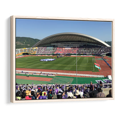 Edion Stadium Hiroshima, Stadium Canvas, Sport Art, Framed Canvas Print Wall Art, Floating Frame