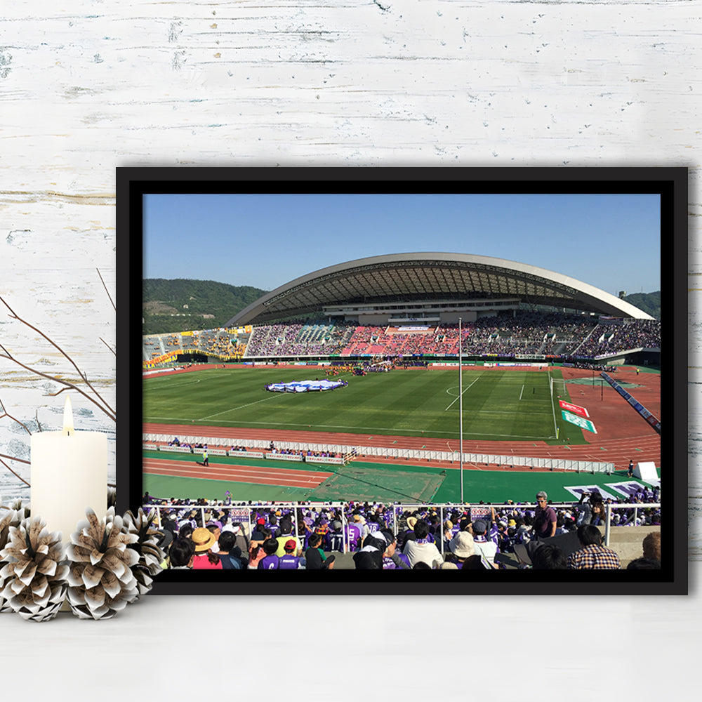 Edion Stadium Hiroshima, Stadium Canvas, Sport Art, Framed Canvas Print Wall Art, Floating Frame