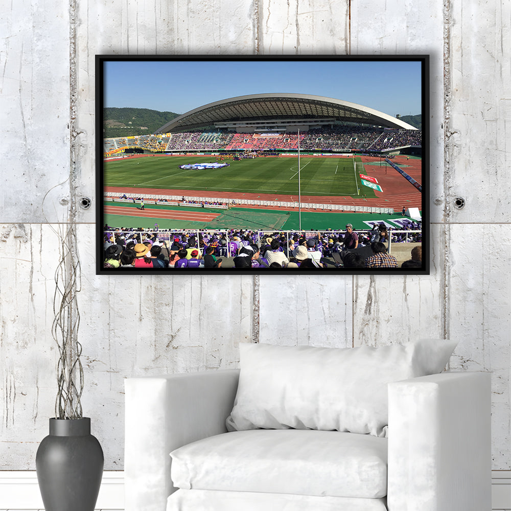 Edion Stadium Hiroshima, Stadium Canvas, Sport Art, Framed Canvas Print Wall Art, Floating Frame