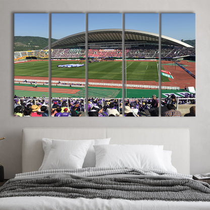Edion Stadium Hiroshima, Stadium Canvas, Sport Art, 5 Panel B, Extra Large Canvas, Canvas Print Wall Art