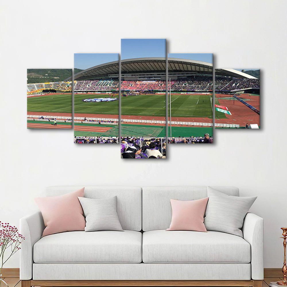 Edion Stadium Hiroshima, Stadium Canvas, Sport Art, Gift for him, 5 Panel, Large Canvas, Canvas Print Wall Art