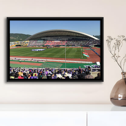 Edion Stadium Hiroshima, Stadium Canvas, Sport Art, Framed Canvas Print Wall Art, Floating Frame