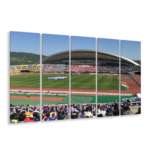 Edion Stadium Hiroshima, Stadium Canvas, Sport Art, 5 Panel B, Extra Large Canvas, Canvas Print Wall Art