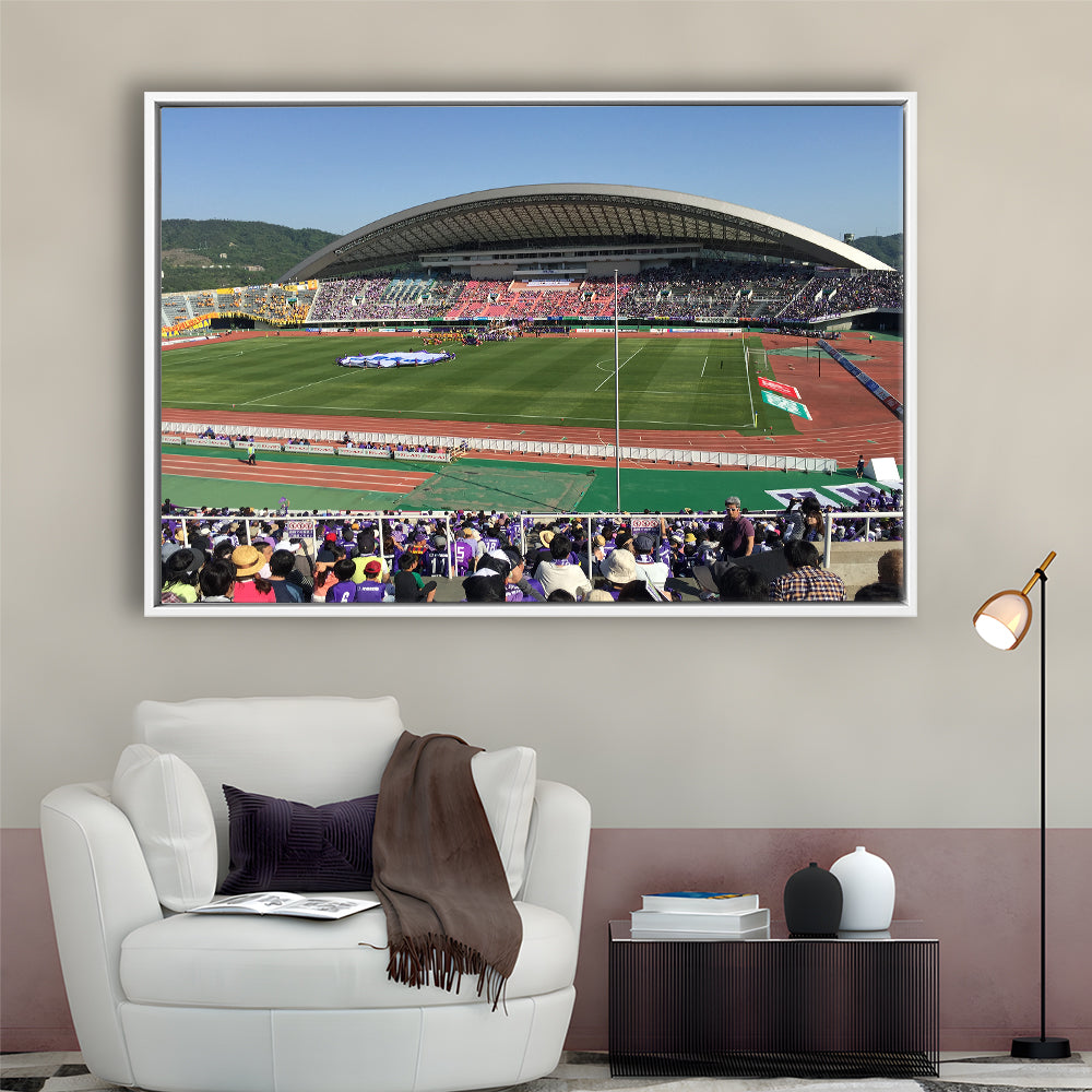 Edion Stadium Hiroshima, Stadium Canvas, Sport Art, Framed Canvas Print Wall Art, Floating Frame