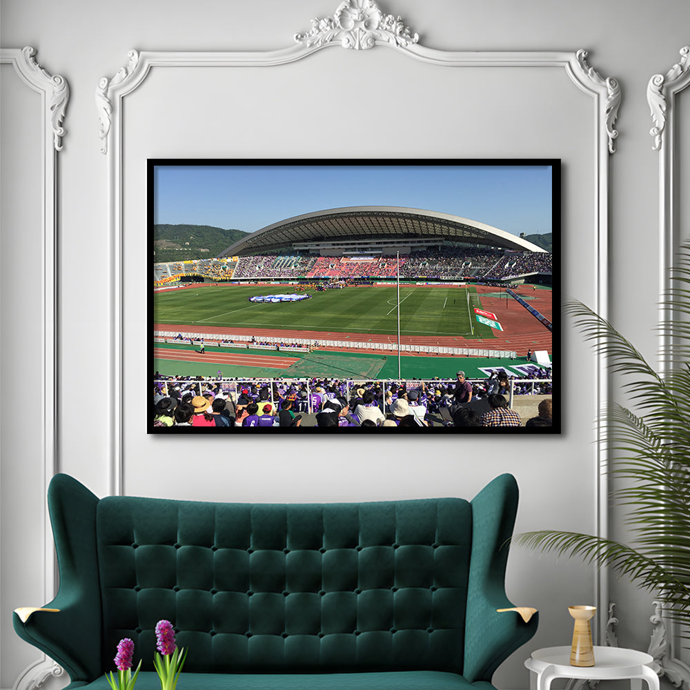 Edion Stadium Hiroshima, Stadium Canvas, Sport Art, Gift for him, Framed Art Print Wall Decor, Picture Framed