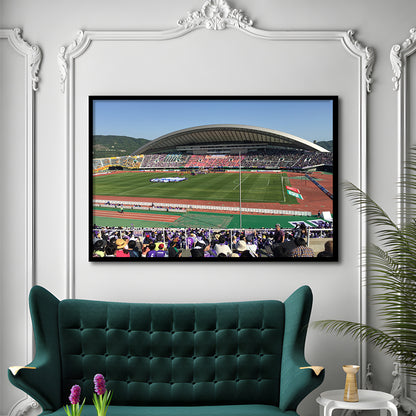 Edion Stadium Hiroshima, Stadium Canvas, Sport Art, Gift for him, Framed Art Print Wall Decor, Picture Framed