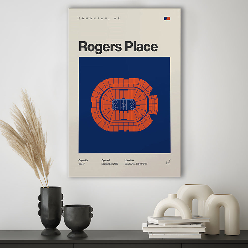Edmonton Oilers Stadium Print, Rogers Place Stadium Print, Fan Gifts, Sport Art, Canvas Print Wall Art