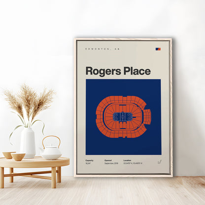 Edmonton Oilers Stadium Print, Rogers Place Stadium Print, Man Cave Gift, Floating Framed Canvas Print Wall Art