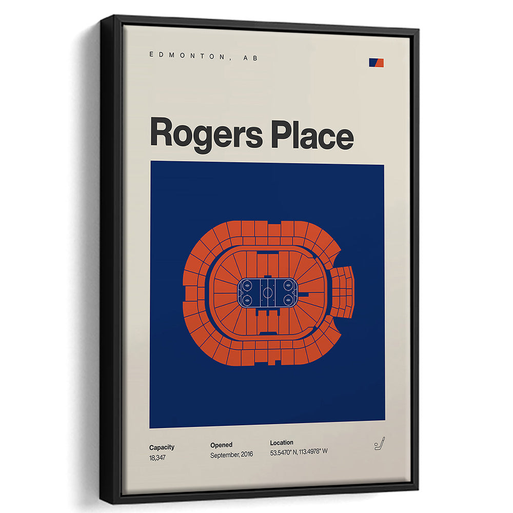 Edmonton Oilers Stadium Print, Rogers Place Stadium Print, Man Cave Gift, Floating Framed Canvas Print Wall Art