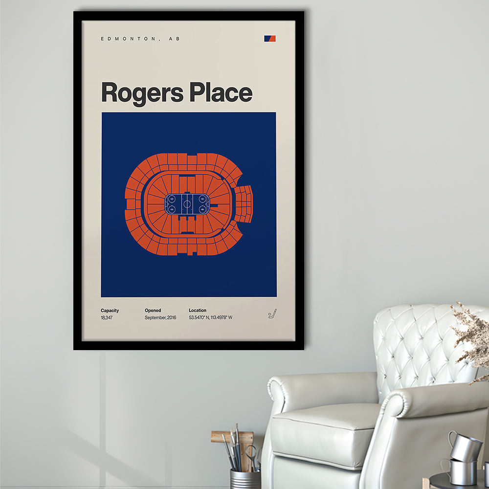 Edmonton Oilers Stadium Print, Rogers Place Stadium Print, Gifts for him, Sport Art, Framed Art Print Wall Decor