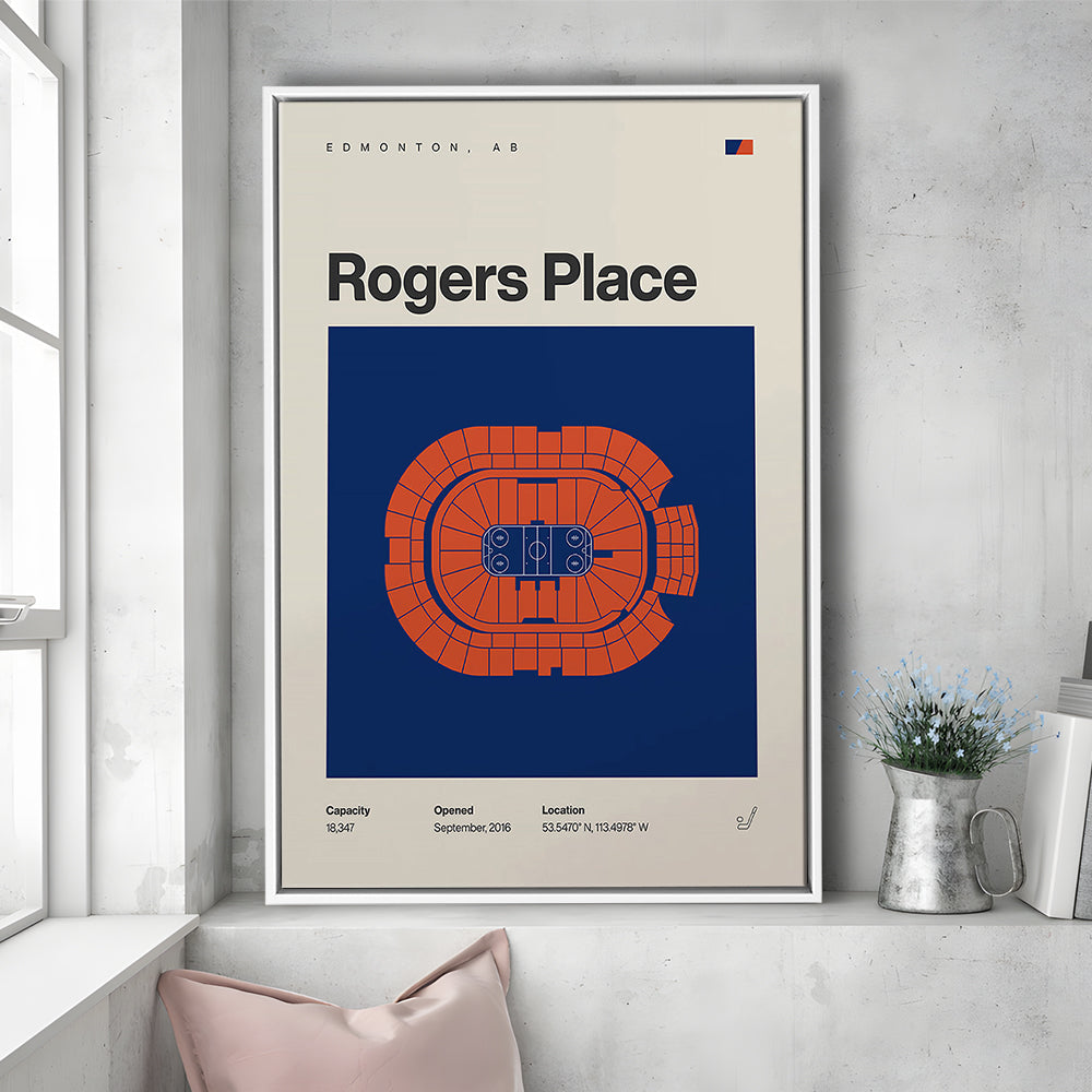 Edmonton Oilers Stadium Print, Rogers Place Stadium Print, Man Cave Gift, Floating Framed Canvas Print Wall Art
