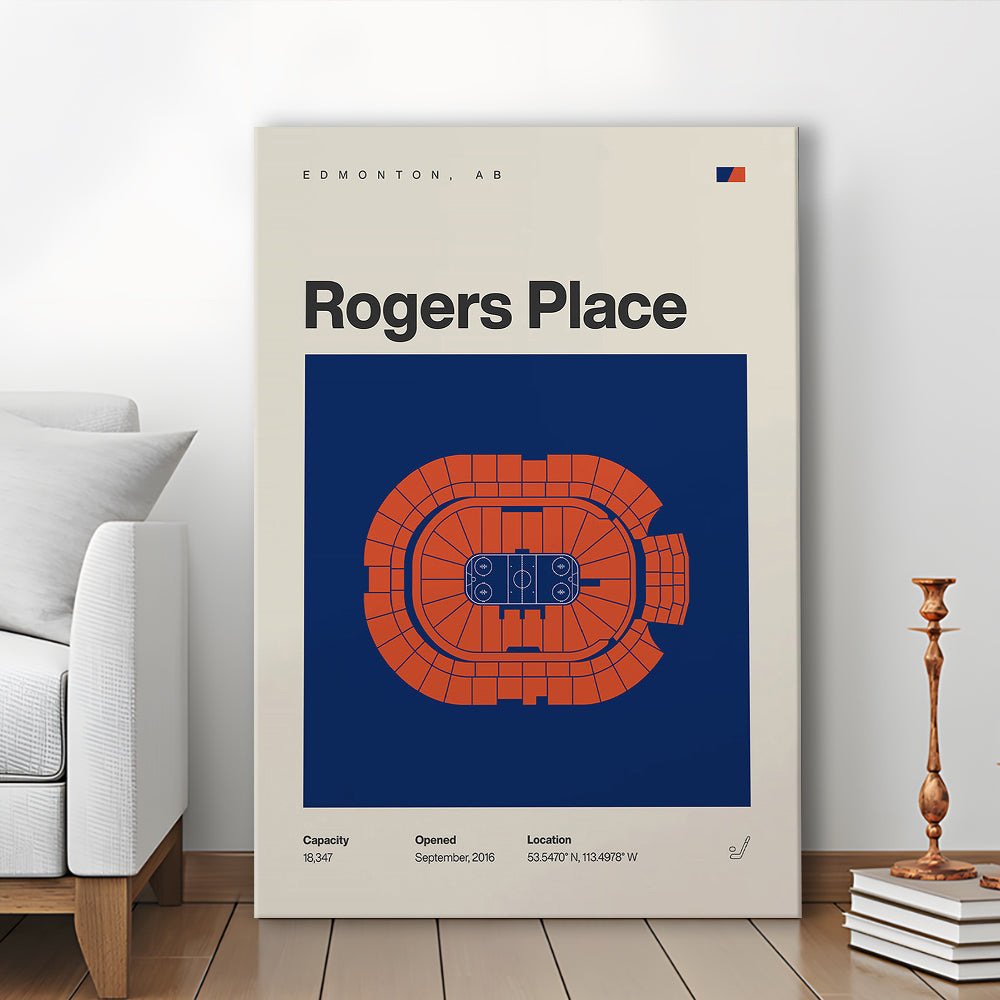Edmonton Oilers Stadium Print, Rogers Place Stadium Print, Fan Gifts, Sport Art, Canvas Print Wall Art