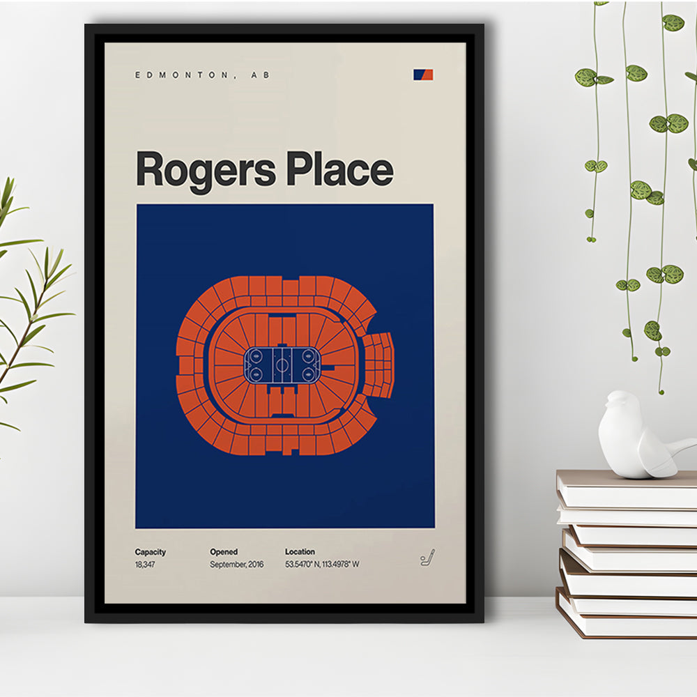 Edmonton Oilers Stadium Print, Rogers Place Stadium Print, Man Cave Gift, Floating Framed Canvas Print Wall Art