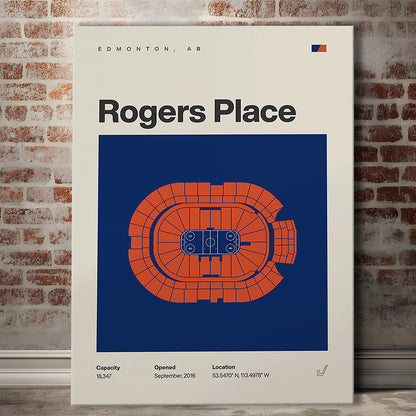Edmonton Oilers Stadium Print, Rogers Place Stadium Print, Fan Gifts, Sport Art, Canvas Print Wall Art
