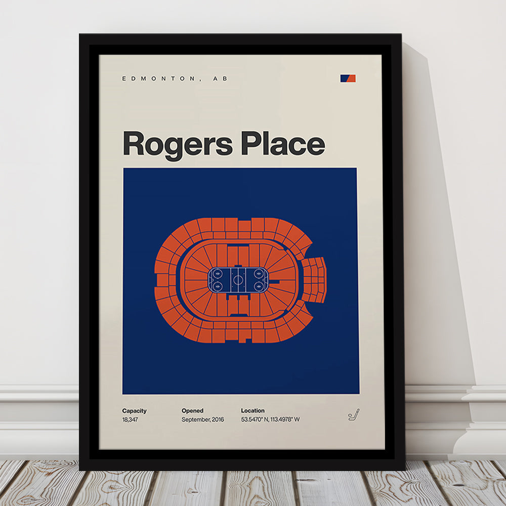 Edmonton Oilers Stadium Print, Rogers Place Stadium Print, Man Cave Gift, Floating Framed Canvas Print Wall Art