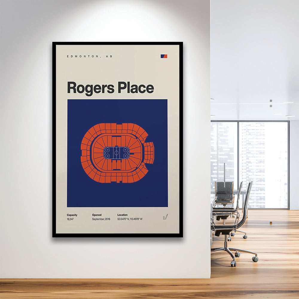 Edmonton Oilers Stadium Print, Rogers Place Stadium Print, Gifts for him, Sport Art, Framed Art Print Wall Decor